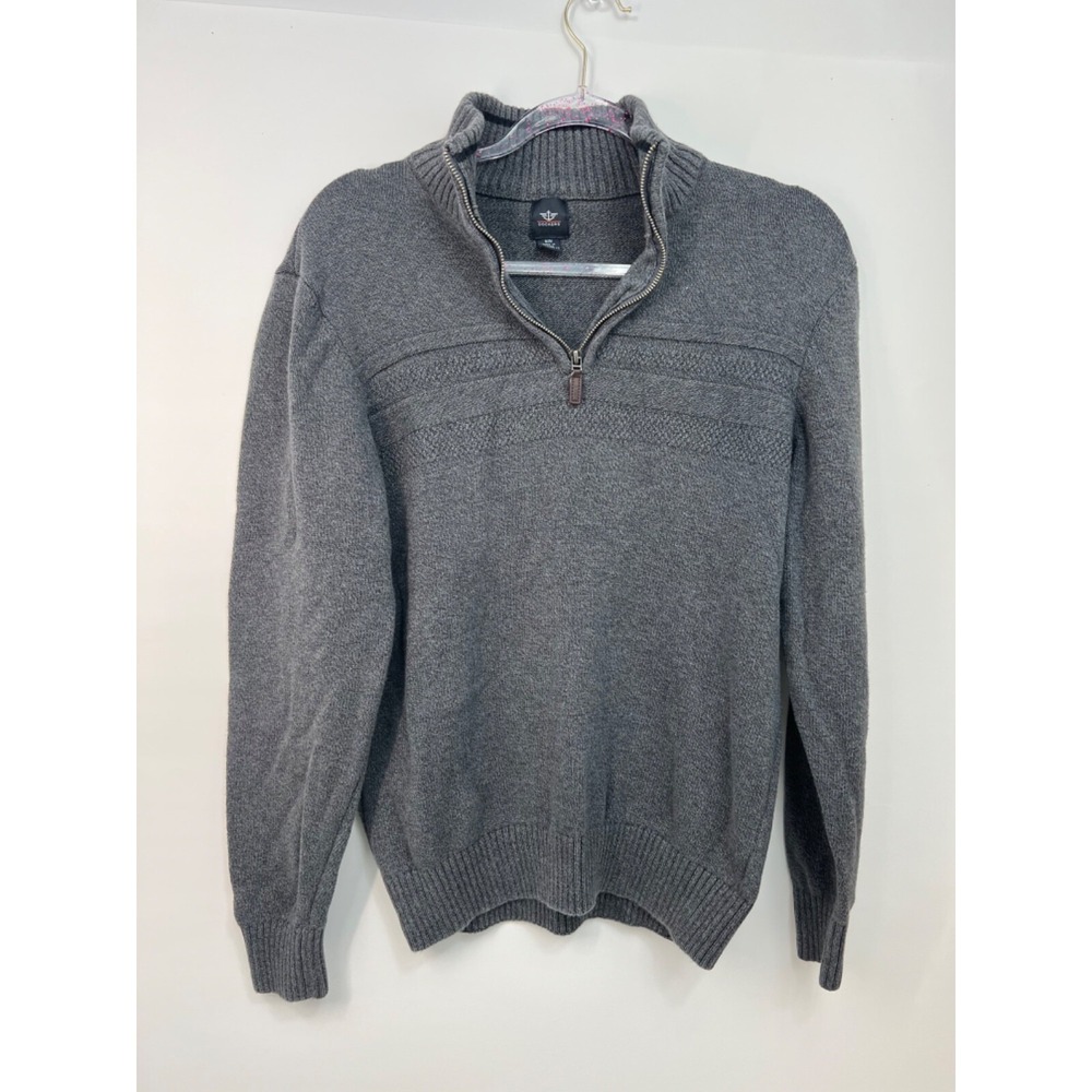 Dockers Men's Dark Gray Sweater Pullover Zipper Size Medium Soft
